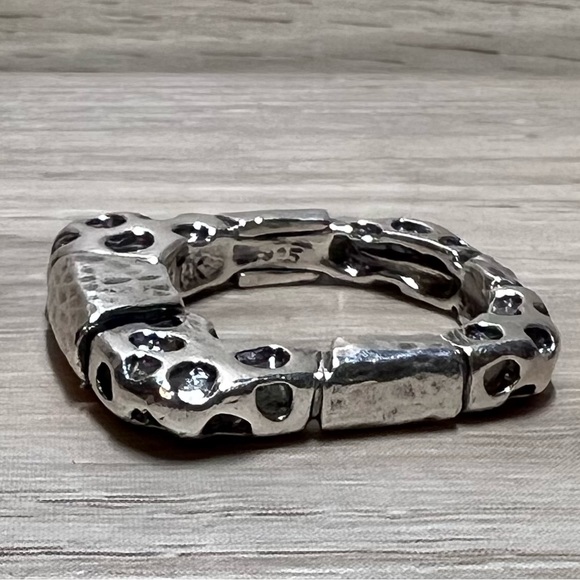 Dian Malouf Jewelry - Designer DIAN MALOUF 14K White Gold/Sterling Silver Stacking Ring, Size 7